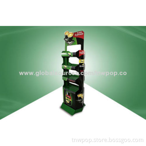 Fashionable POP floor display stand, popular design for cup/ beverage, customized size and design